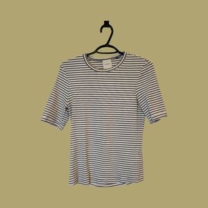 Navy Striped Women's Short Sleeve Tee